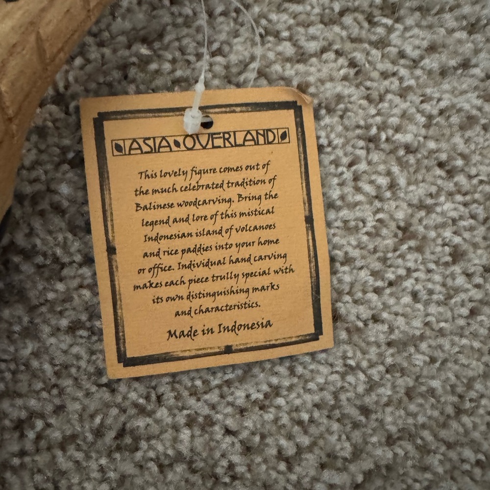 Asia Overland Hand Carved Wood Giraffes Statue Figurine Painted Brown NEW NWT - Picture 8 of 9